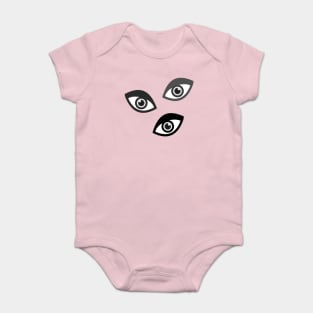 Three Eyed Monster's Eyes - Black and White Baby Bodysuit